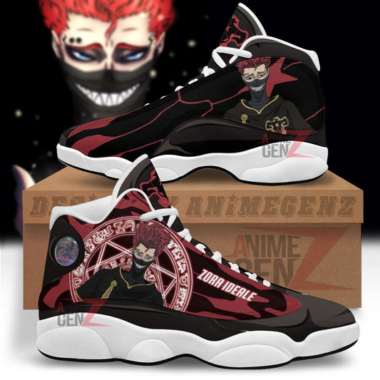 Black Clover Zora Ideale Air Jordan 13 Sneakers Black Bull Custom Anime Shoes