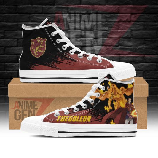 Black Clover Fuegoleon Vermillion High Top Shoes Custom Anime Sneakers