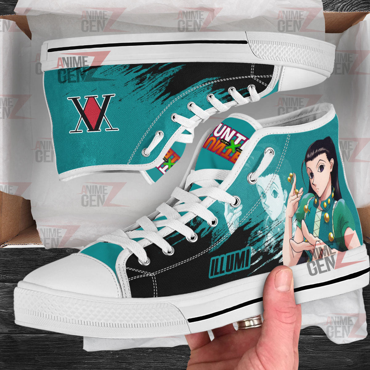 Hunter x Hunter Illumi Zoldyck High Top Shoes Custom Anime Shoes
