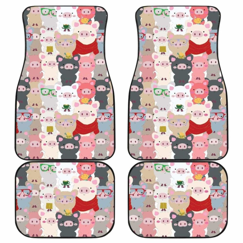 Pig Pattern Print Design Front And Back Car Mats