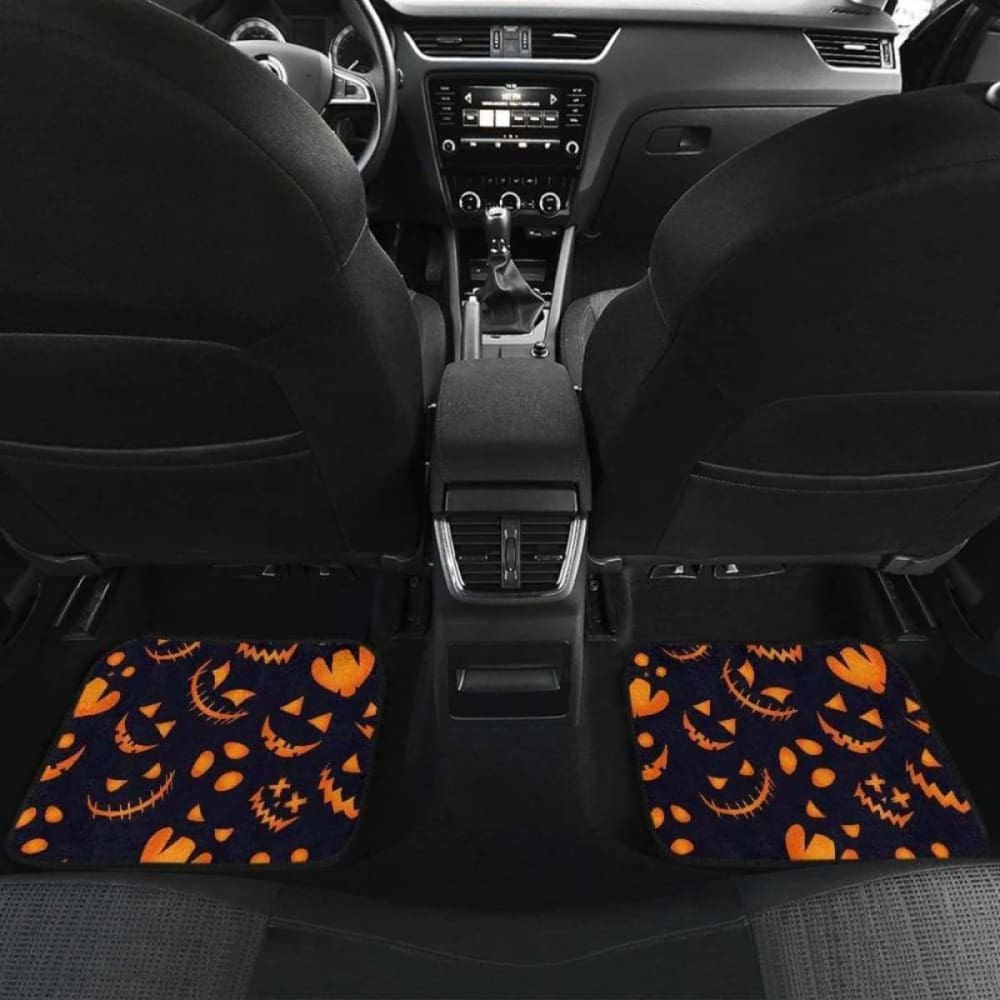 Halloween Pattern Pumpkin Background Front And Back Car Mats