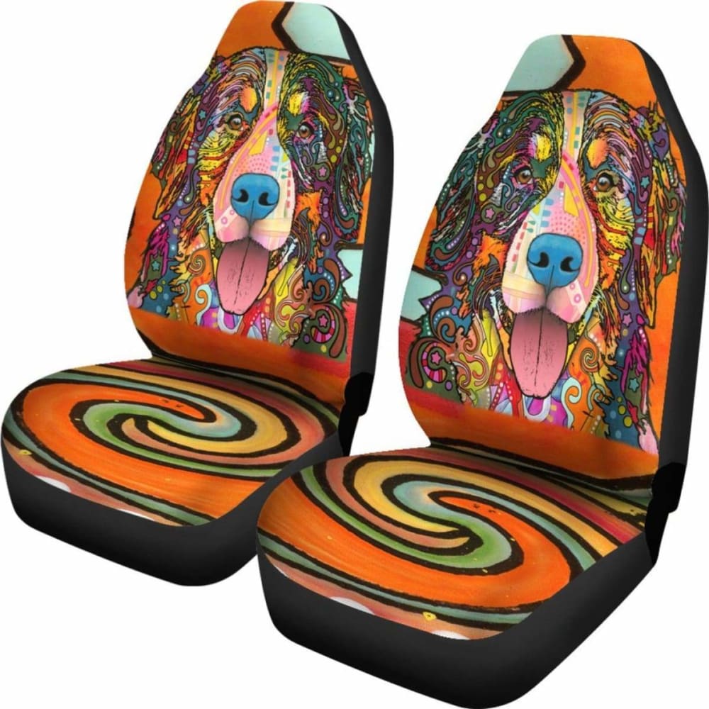 Bernese Mountain Design Car Seat Covers Colorful Back