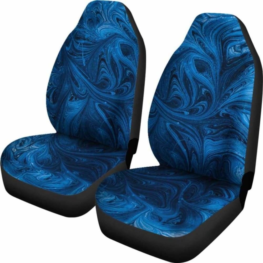 Blue Abstract Paint Swirls Car Seat Covers