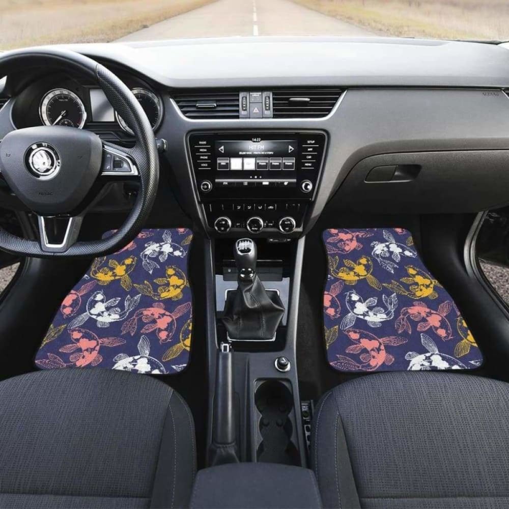 Koi Fish Carp Fish Pattern Front And Back Car Mats