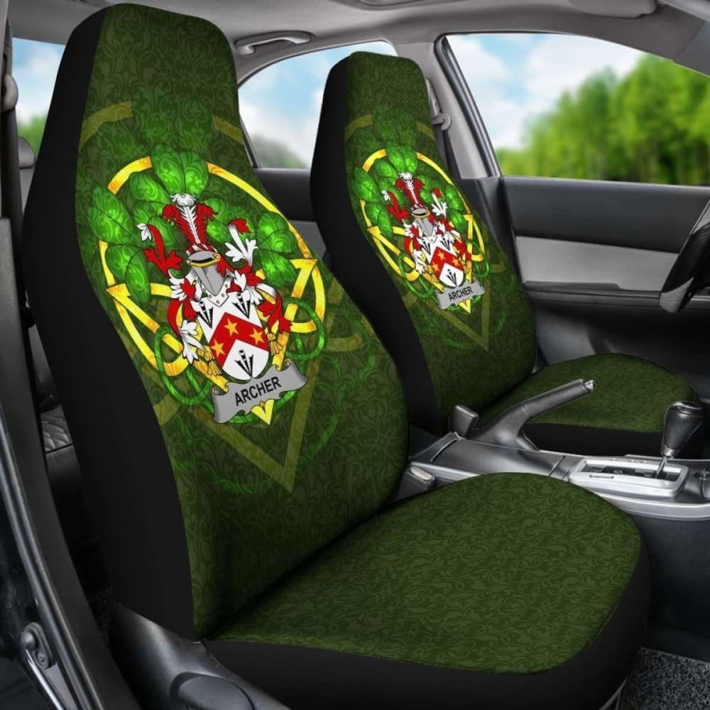 Archer \bIreland Car Seat Cover Celtic Shamrock ( Set Of Two)