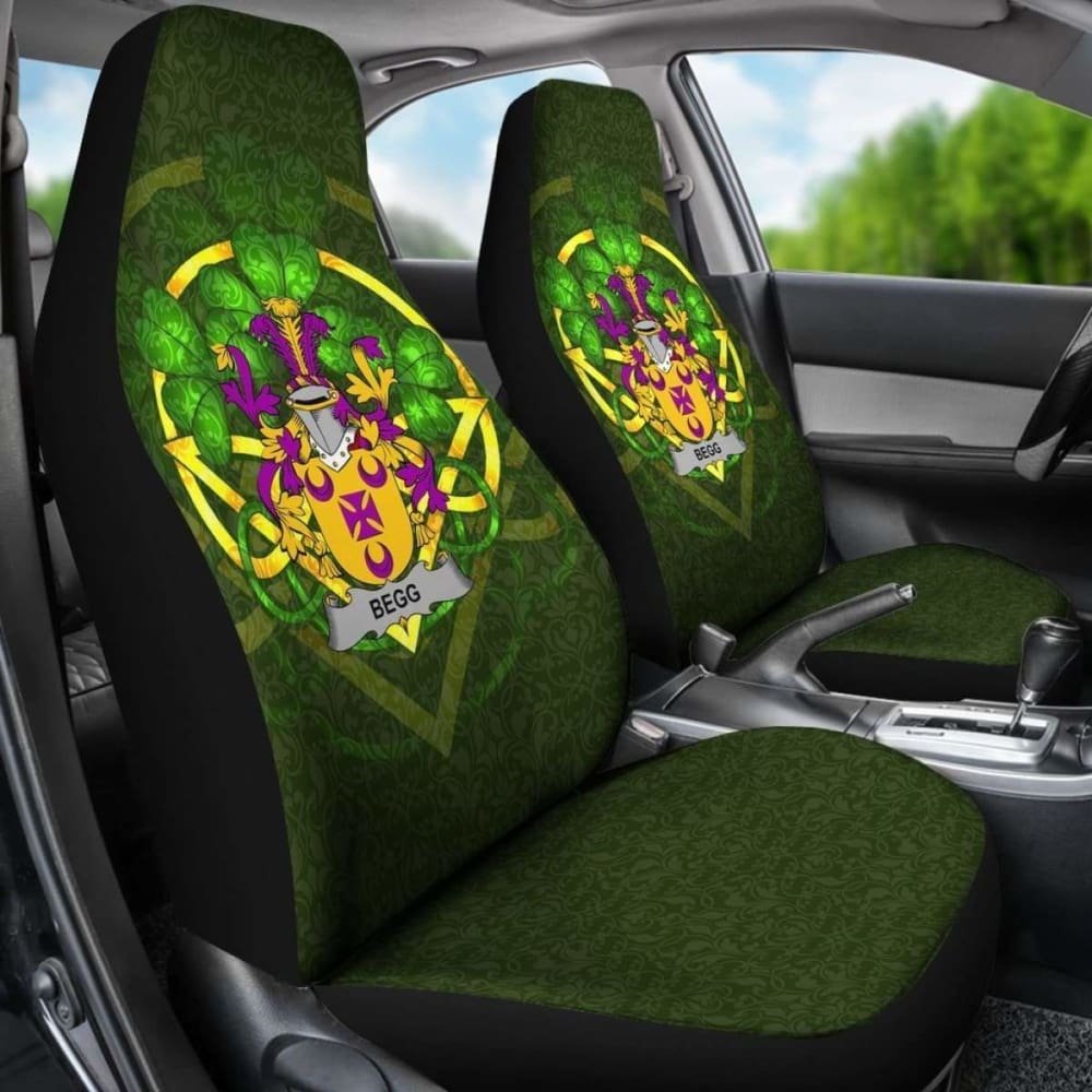 Begg \bIreland Car Seat Cover Celtic Shamrock ( Set Of Two)