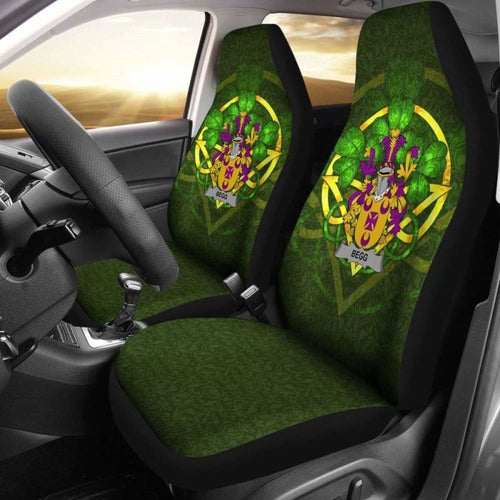 Begg \bIreland Car Seat Cover Celtic Shamrock ( Set Of Two)