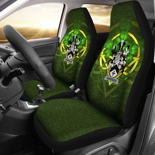 Anderson \bIreland Car Seat Cover Celtic Shamrock ( Set Of Two)