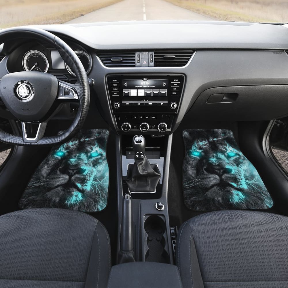 Thunder Lightning Blue Eyes Lion Car Floor Mats