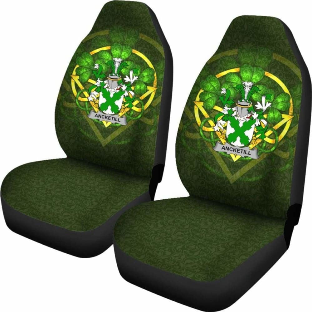 Ancketill \bIreland Car Seat Cover Celtic Shamrock ( Set Of Two)