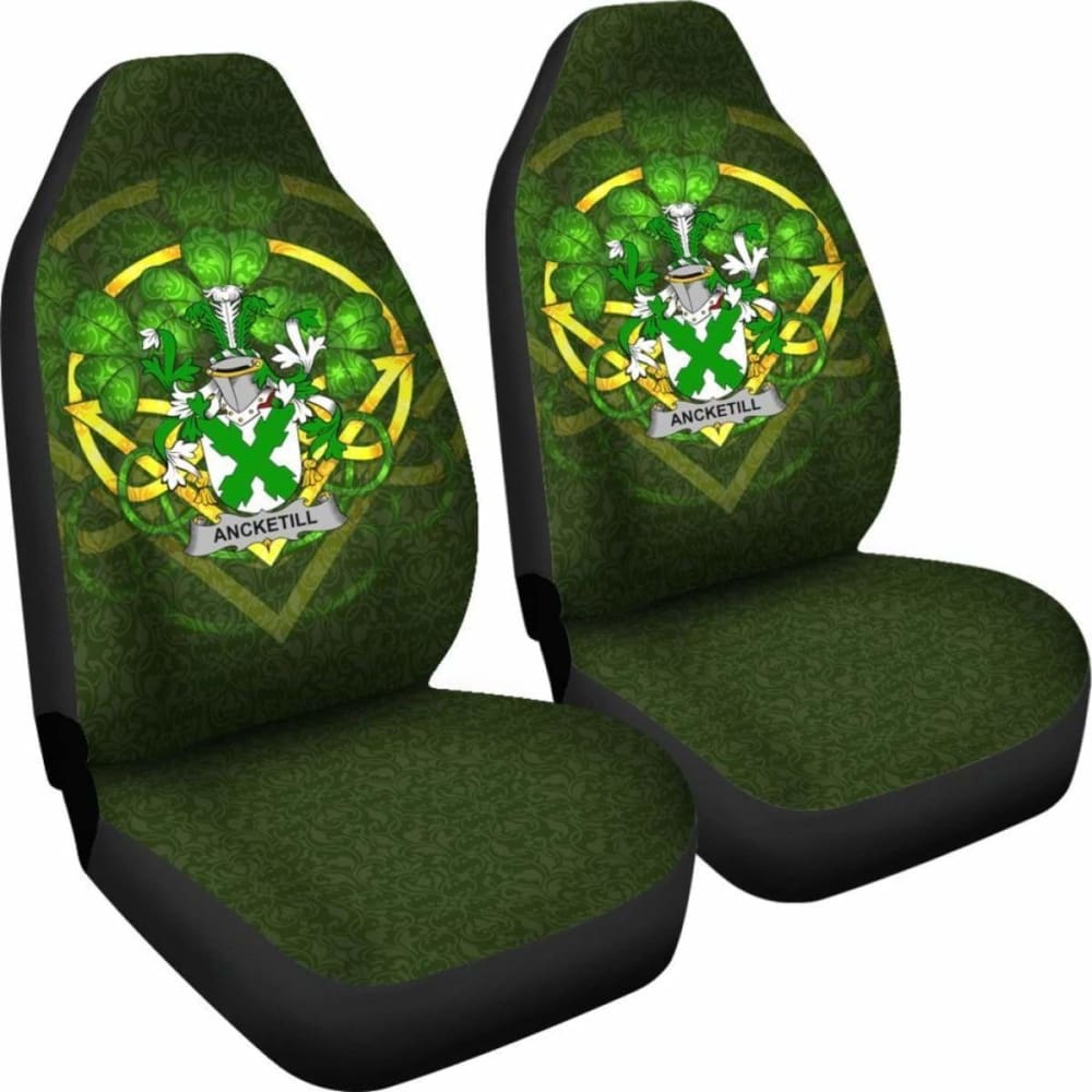 Ancketill \bIreland Car Seat Cover Celtic Shamrock ( Set Of Two)