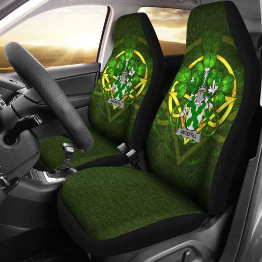 Ancketill \bIreland Car Seat Cover Celtic Shamrock ( Set Of Two)
