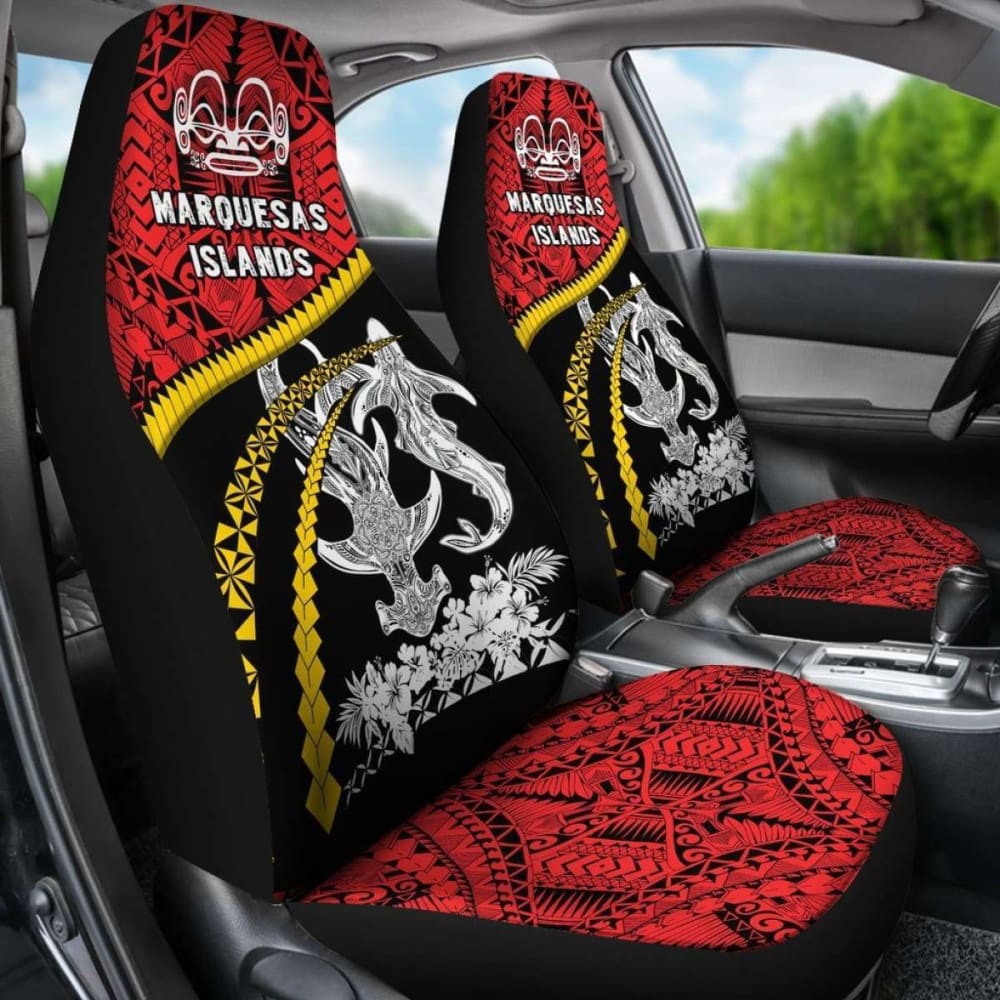 Marquesas Islands Shark Polynesian Car Seat Covers - Road To Hometown