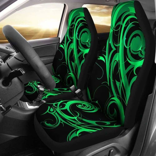 Black & Neon Green Tribal Swirls Car Seat Covers
