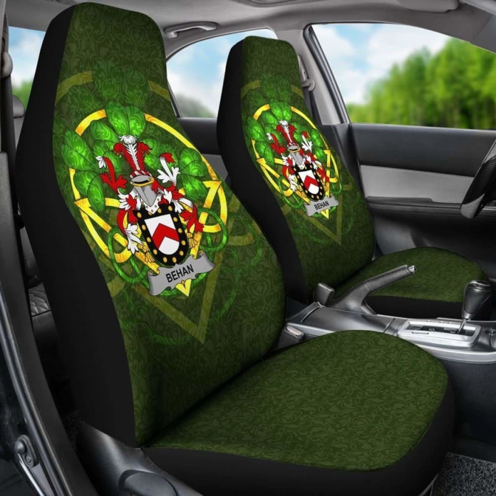 Behan \bIreland Car Seat Cover Celtic Shamrock ( Set Of Two)