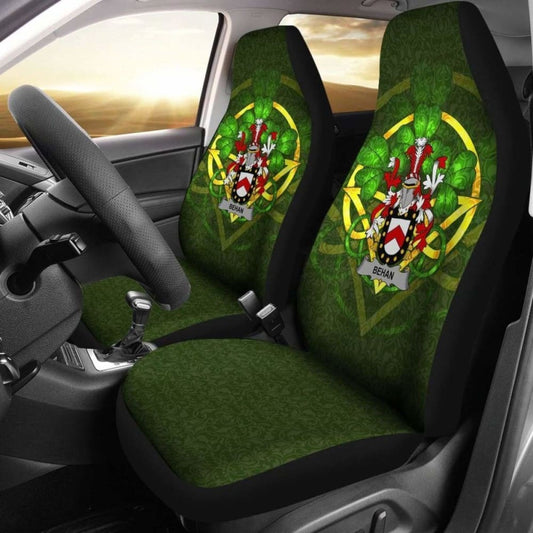 Behan \bIreland Car Seat Cover Celtic Shamrock ( Set Of Two)