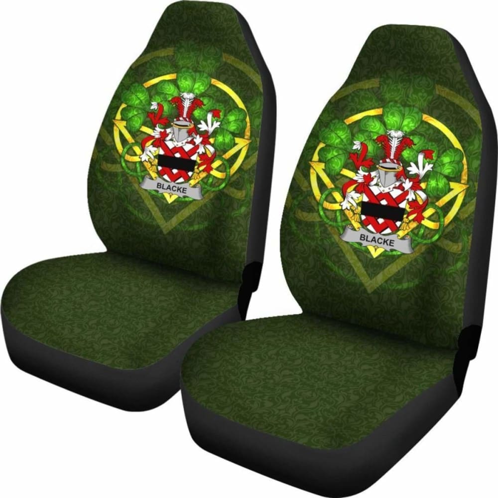 Blacke \bIreland Car Seat Cover Celtic Shamrock ( Set Of Two)