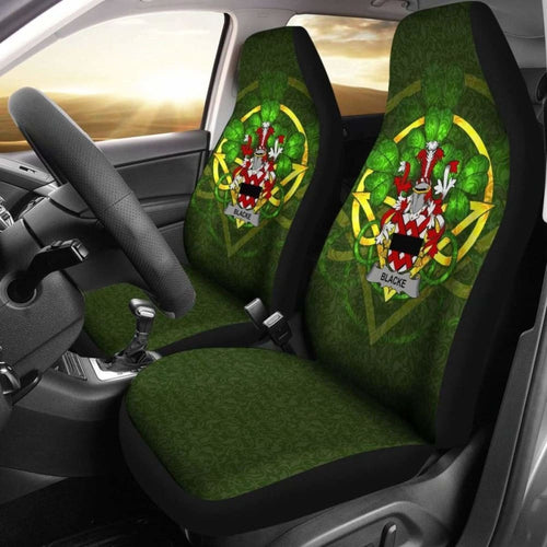 Blacke \bIreland Car Seat Cover Celtic Shamrock ( Set Of Two)