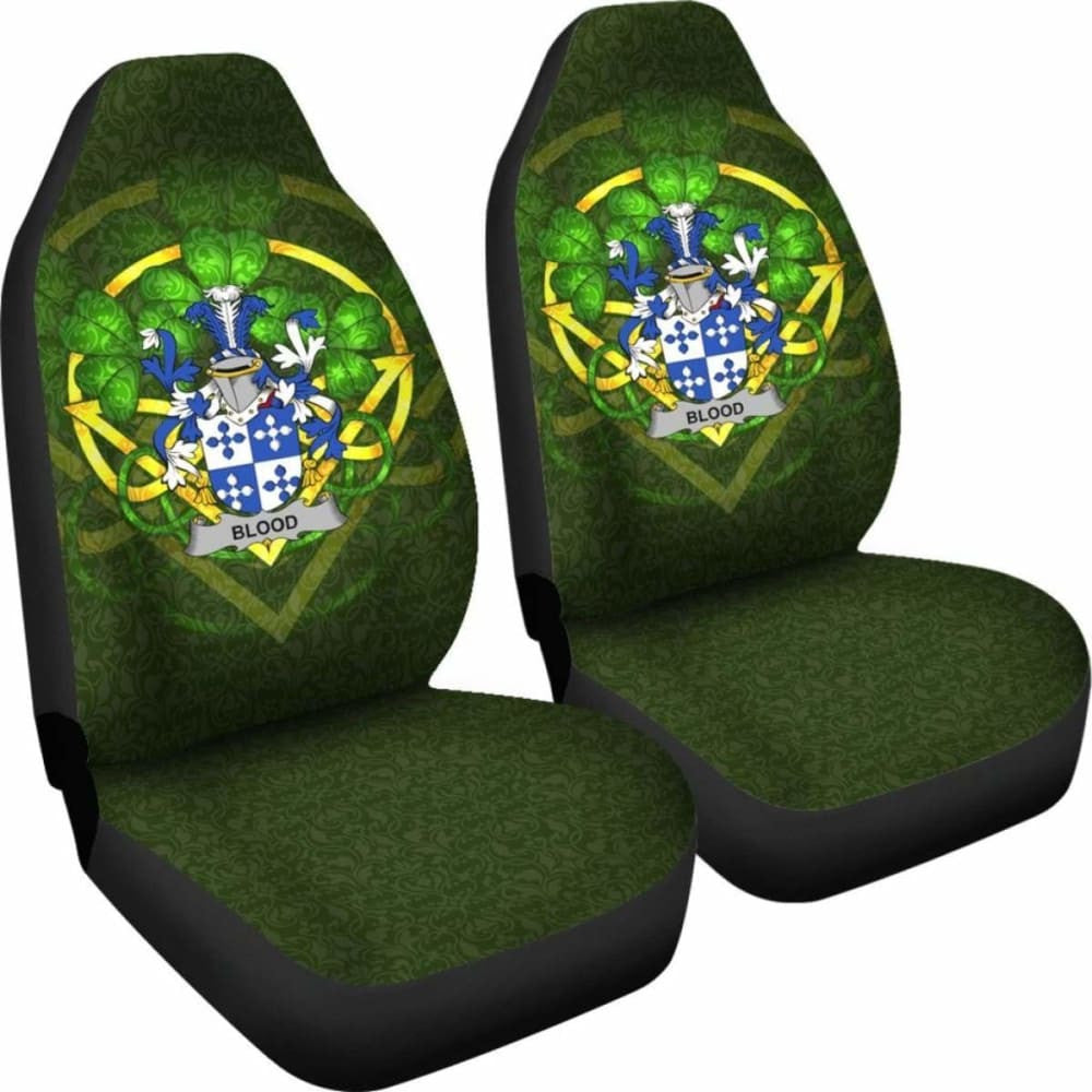 Blood \bIreland Car Seat Cover Celtic Shamrock ( Set Of Two)