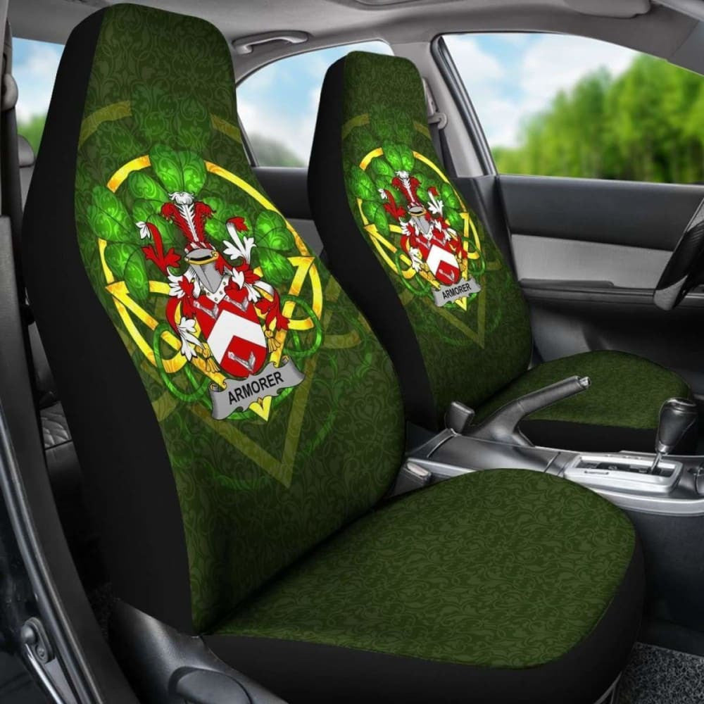 Armorer \bIreland Car Seat Cover Celtic Shamrock ( Set Of Two)