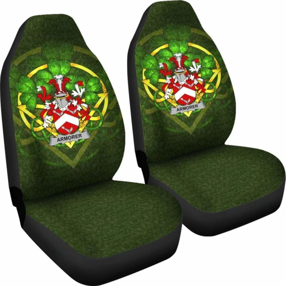 Armorer \bIreland Car Seat Cover Celtic Shamrock ( Set Of Two)