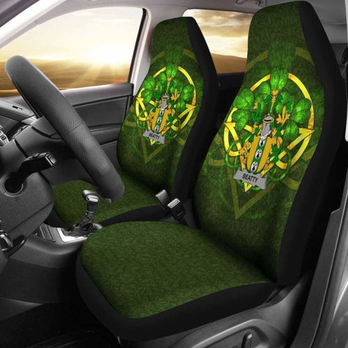 Beatty Or Betagh \bIreland Car Seat Cover Celtic Shamrock ( Set Of Two)
