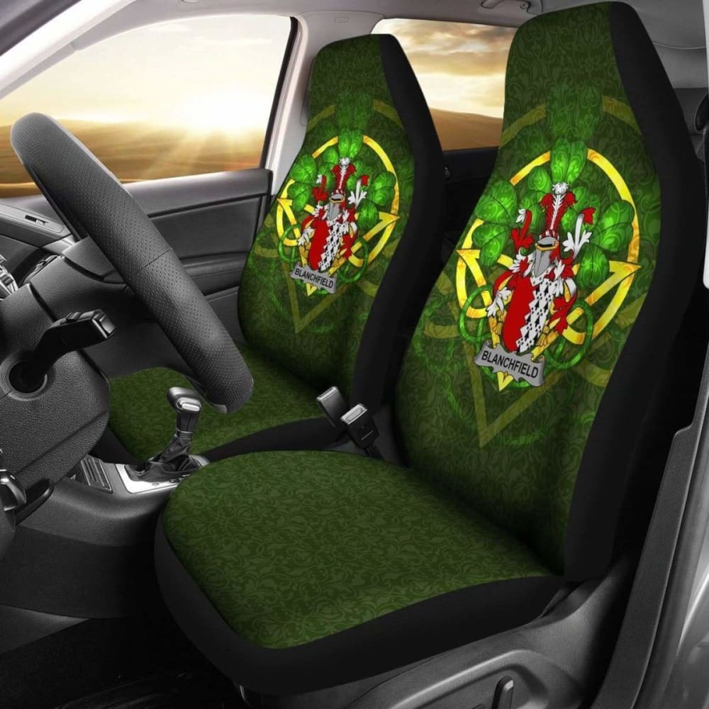Blanchfield \bIreland Car Seat Cover Celtic Shamrock ( Set Of Two)