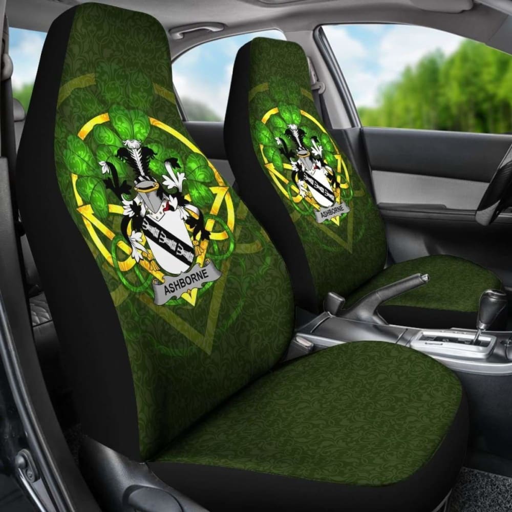 Ashborne \bIreland Car Seat Cover Celtic Shamrock ( Set Of Two)
