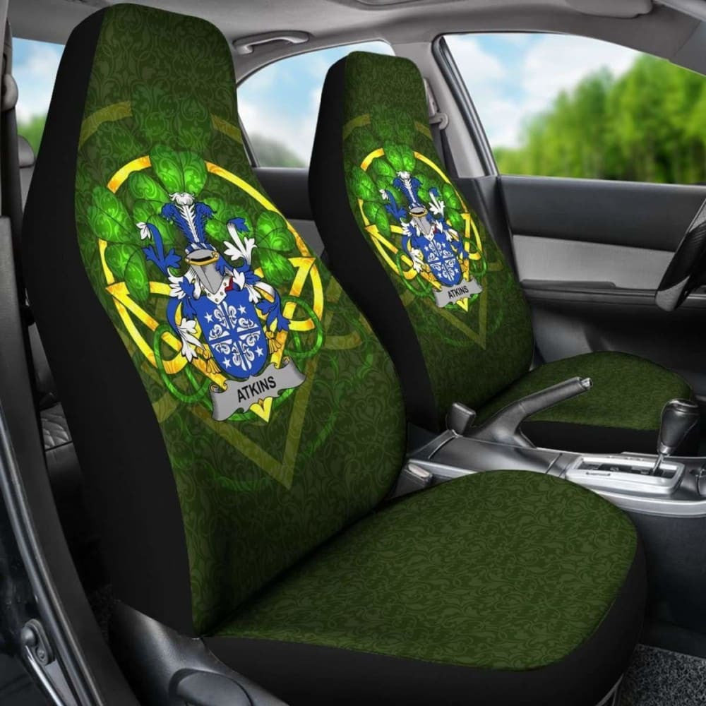 Atkins \bIreland Car Seat Cover Celtic Shamrock ( Set Of Two)
