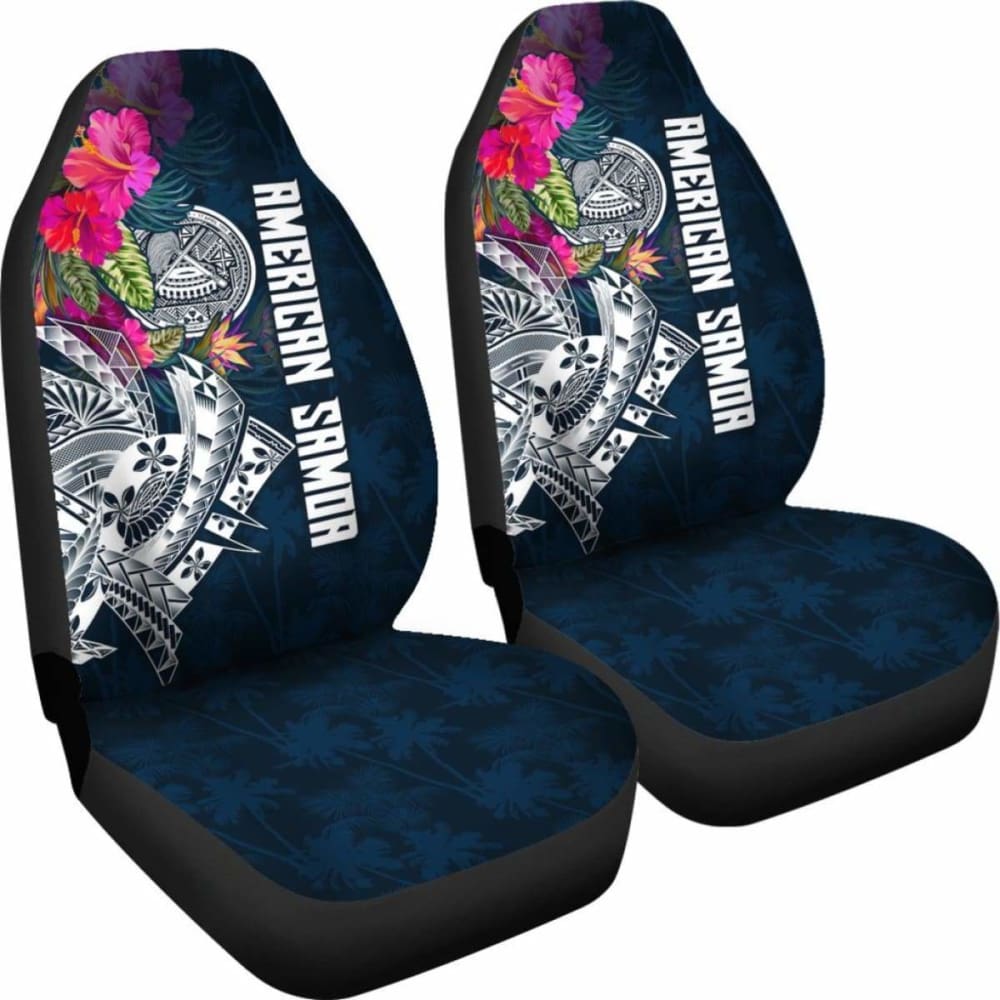 American Samoa Car Seat Covers - Polynesian Hibiscus With Summer Vibes -