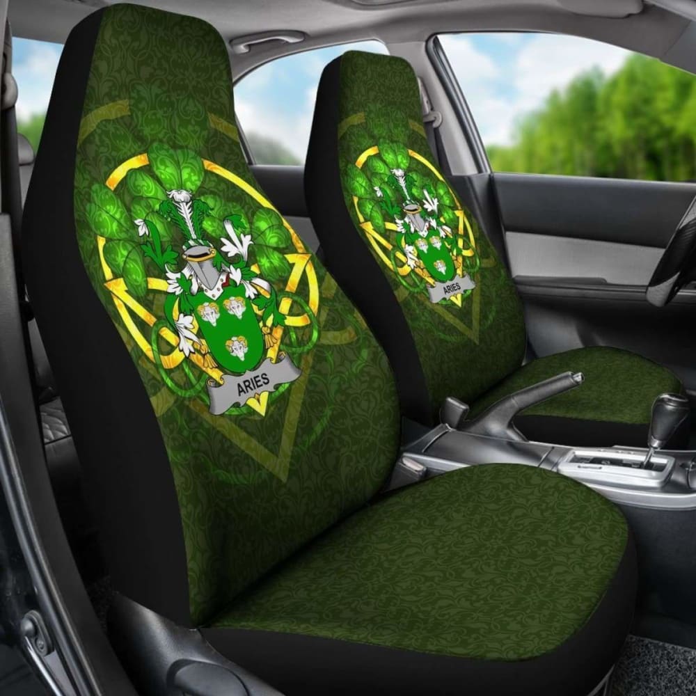 Aries \bIreland Car Seat Cover Celtic Shamrock ( Set Of Two)