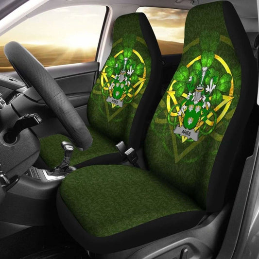 Aries \bIreland Car Seat Cover Celtic Shamrock ( Set Of Two)
