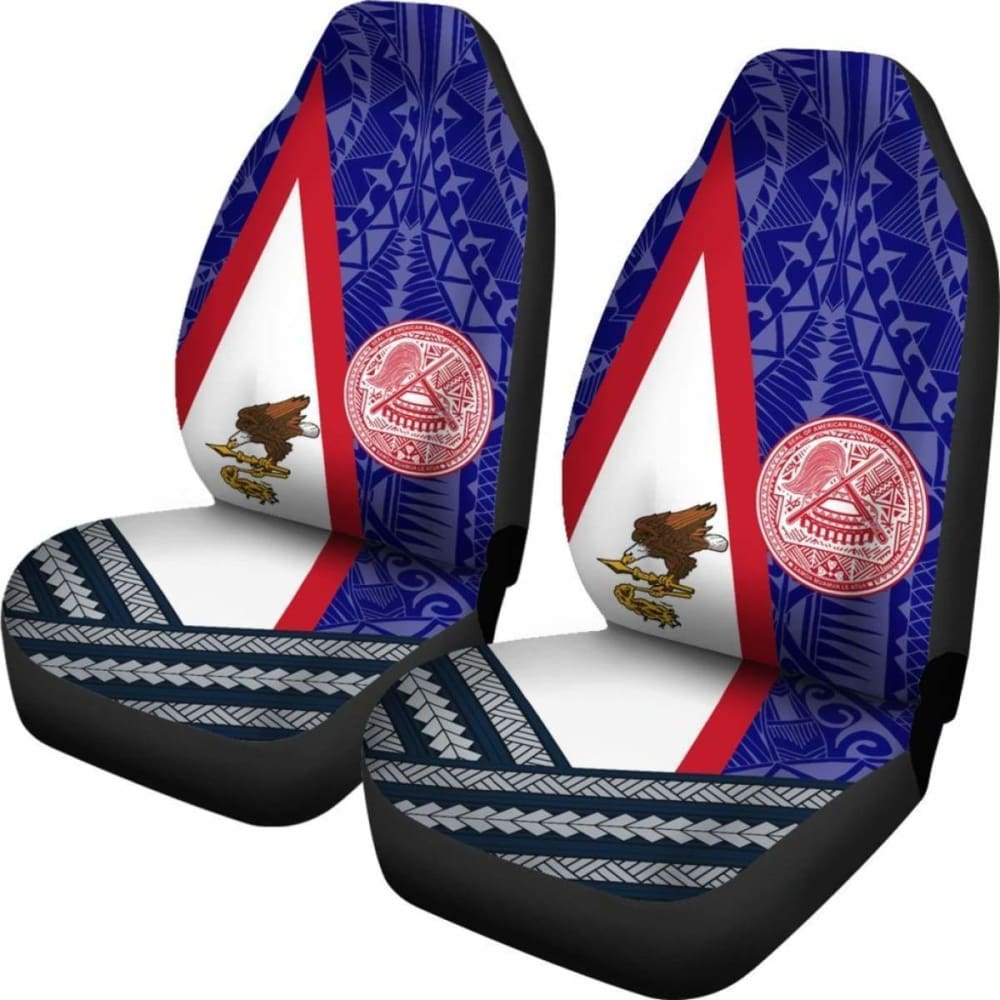 American Samoa Polynesian Car Set Cover - American Samoa Flag And Seal