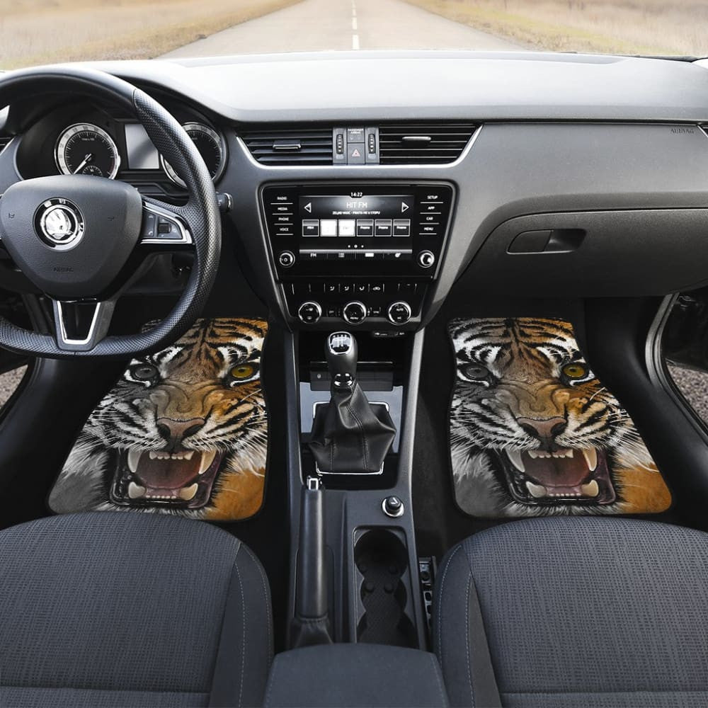 Angry Tiger Roaring Car Floor Mats