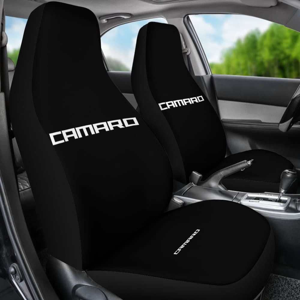 Black Camaro White Letter Car Seat Cover