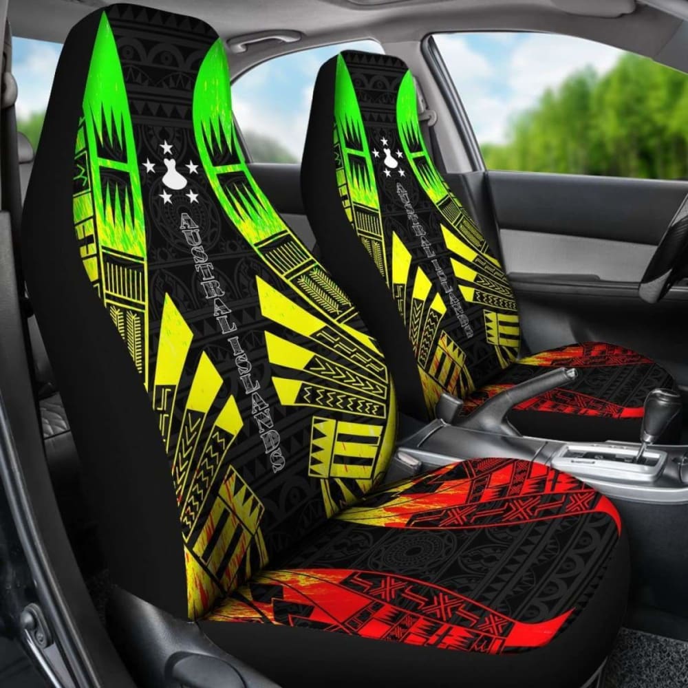 Austral Islands Car Seat Covers - Austral Islands Flag Polynesian Tattoo Reggae -