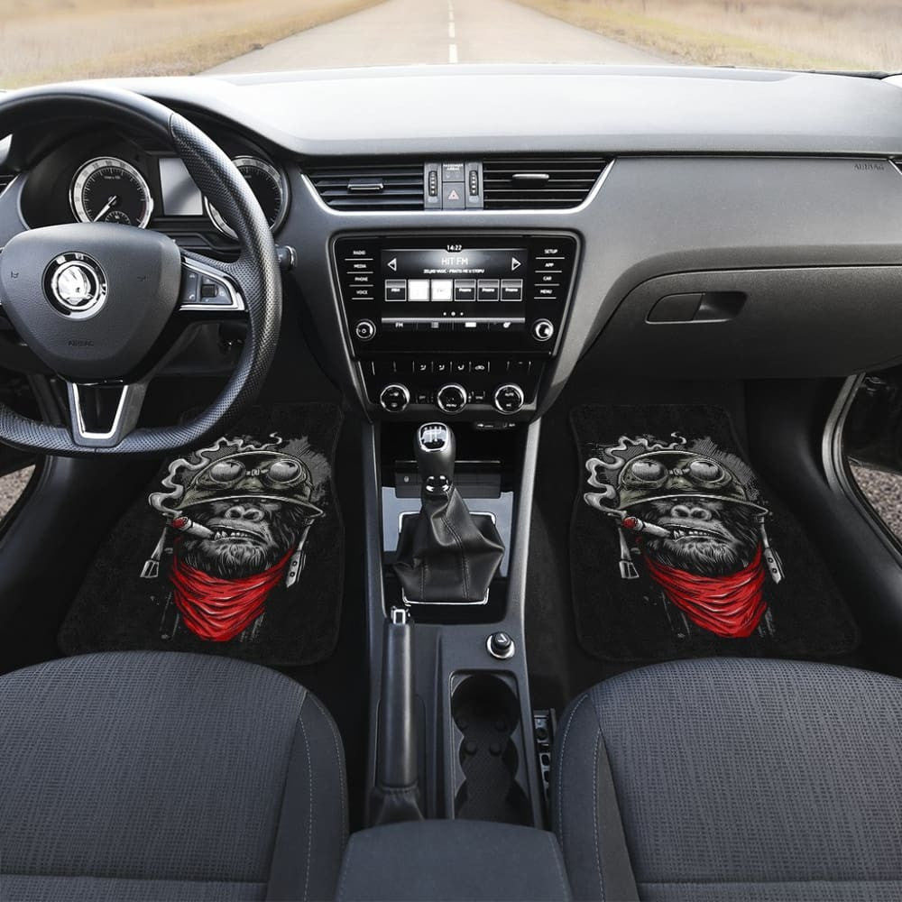 Badass Monkey Smoking Car Floor Mats