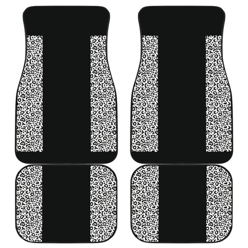 Black And White Leopard Skin Print Car Floor Mats