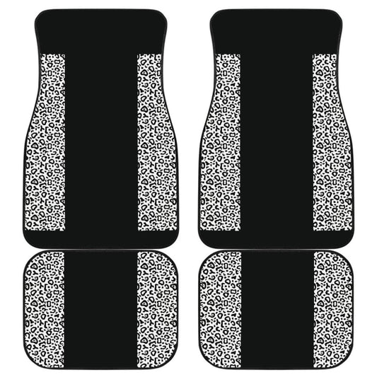 Black And White Leopard Skin Print Car Floor Mats
