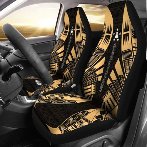 Austral Islands Car Seat Covers - Polynesian Tattoo Gold -