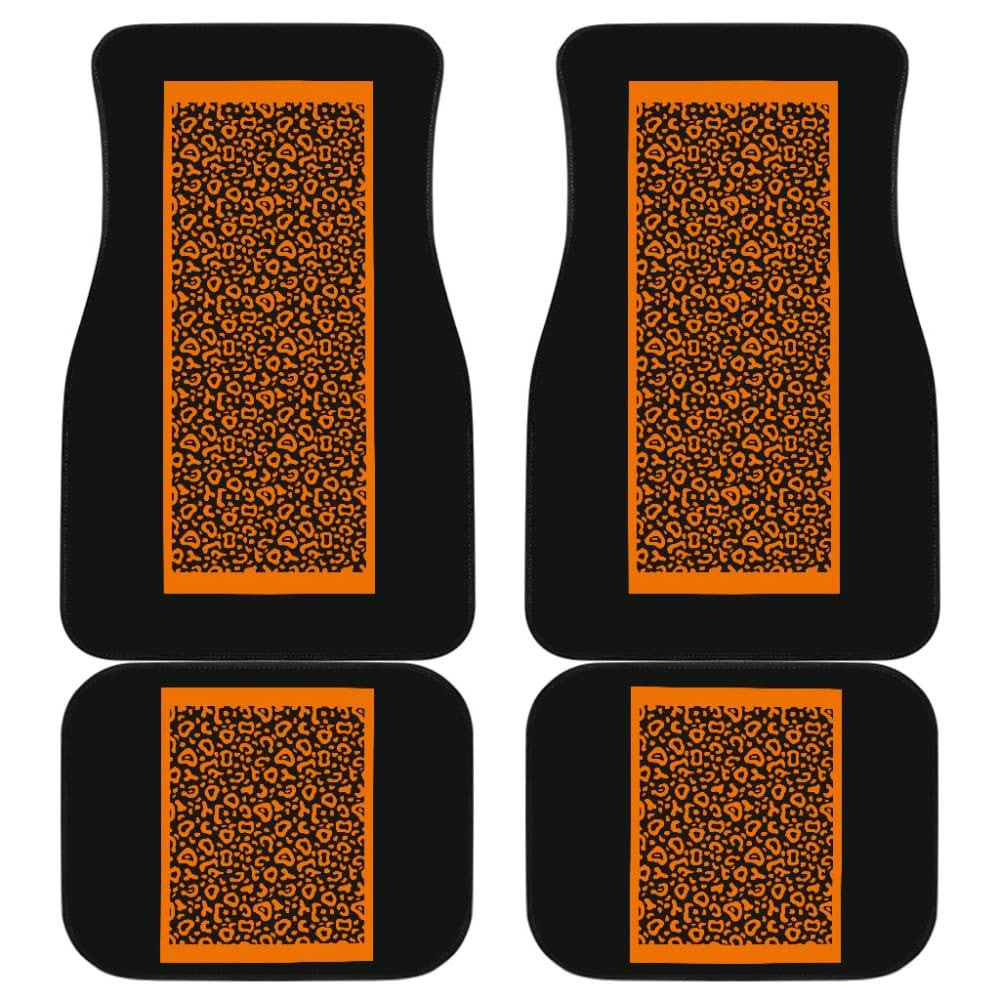 Black And Brown Leopard Skin Print Car Floor Mats