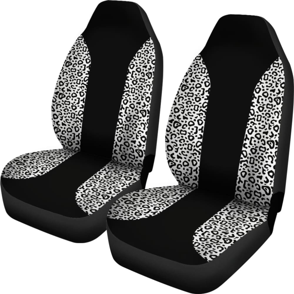 Black And White Leopard Skin Print Car Seat Covers