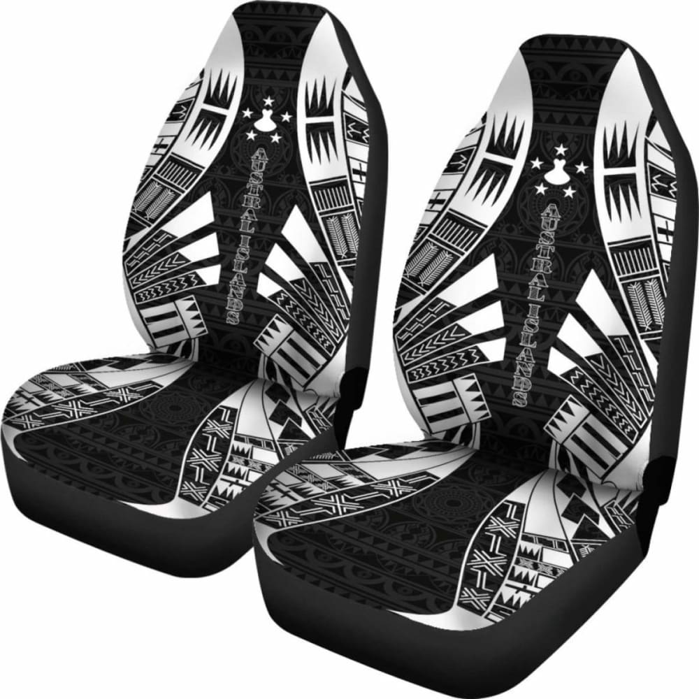 Austral Islands Car Seat Covers - Polynesian Tattoo Black -