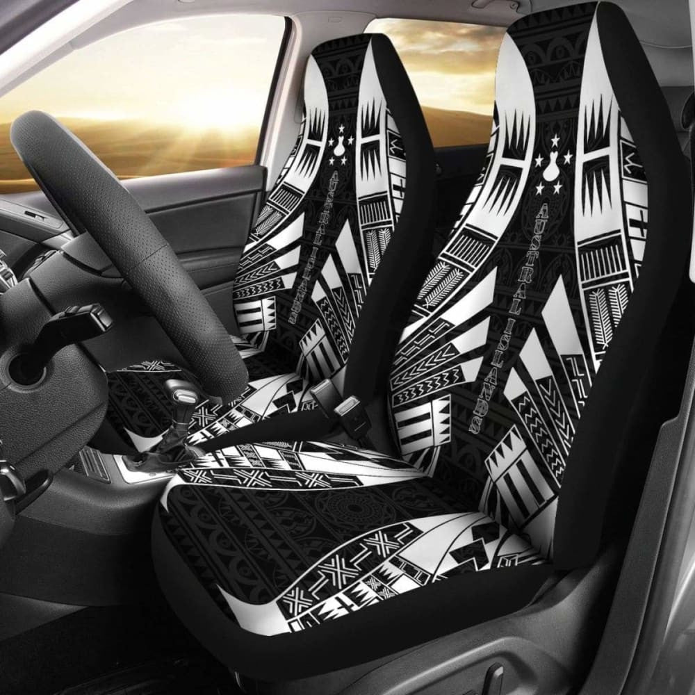 Austral Islands Car Seat Covers - Polynesian Tattoo Black -