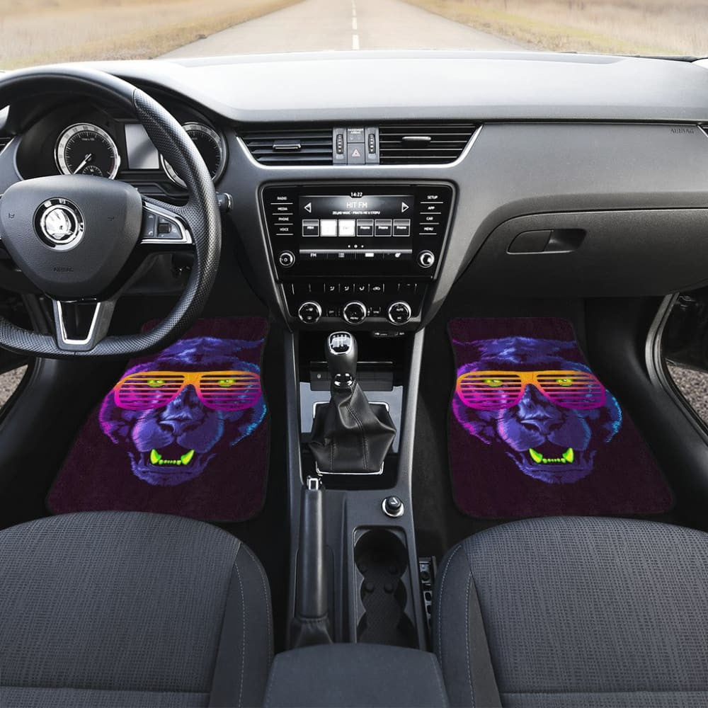 Badass Panther With Glasses Car Floor Mats