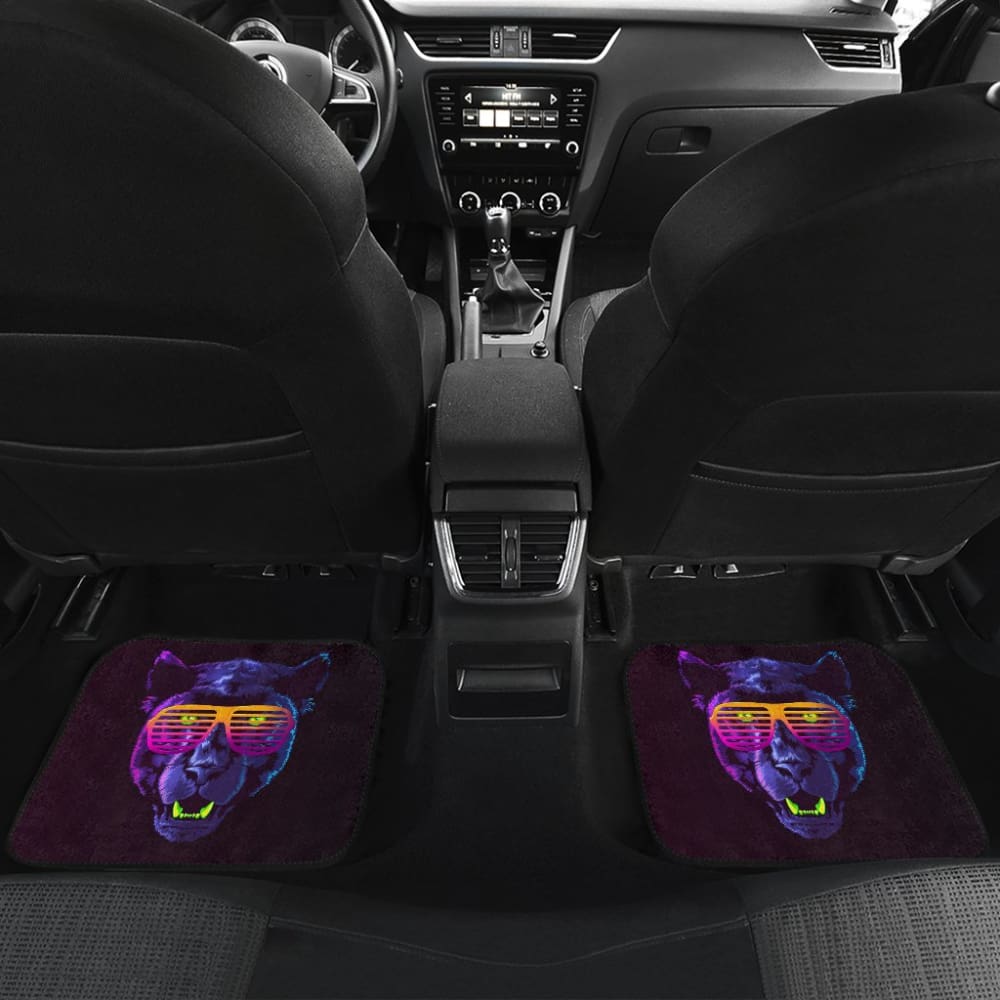 Badass Panther With Glasses Car Floor Mats