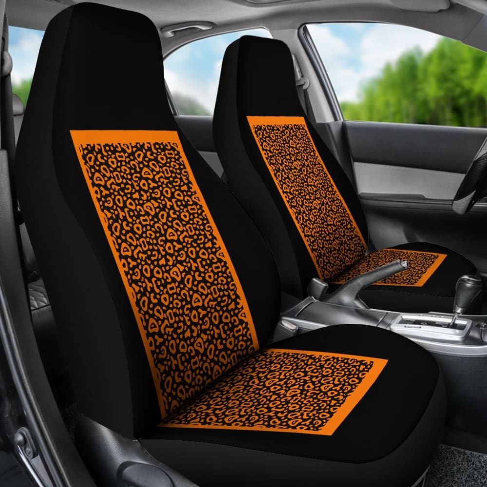 Black And Brown Leopard Skin Print Car Seat Covers