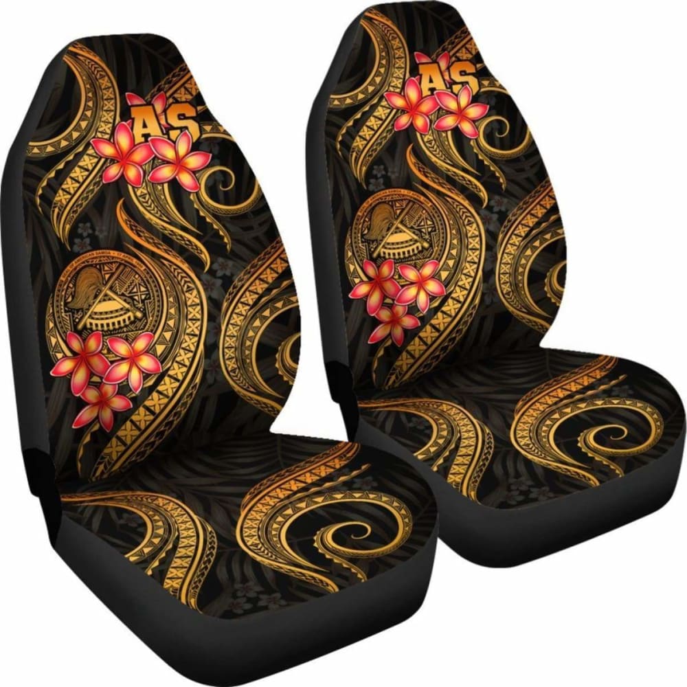 American Samoa Polynesian Car Seat Covers - Gold Plumeria -