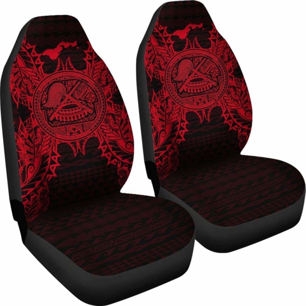 American Samoa Car Seat Covers - American Samoa Seal Map Red -
