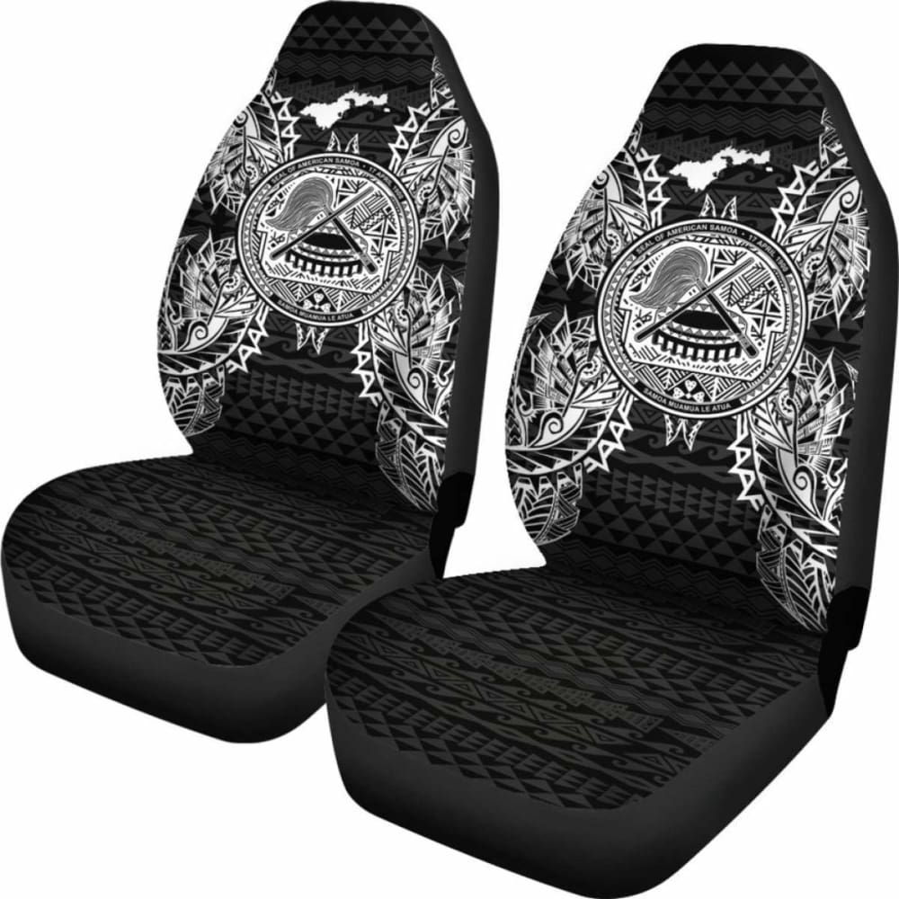 American Samoa Car Seat Cover - American Samoa Seal Map Black -